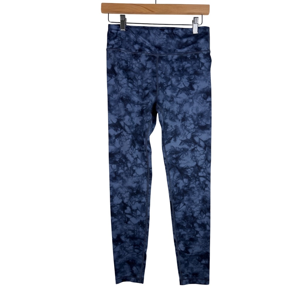 Athleta Girl High Rise Printed Tie Dye Leggings size XXL/16‎ Blue/Black